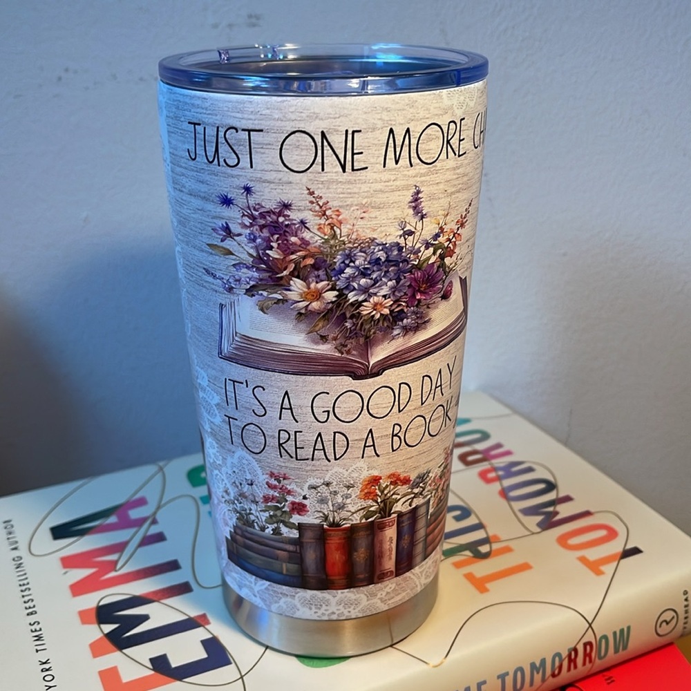 Winorax Book Lover’s Tumbler with Lid 20oz Stainless Travel Mug NWOT